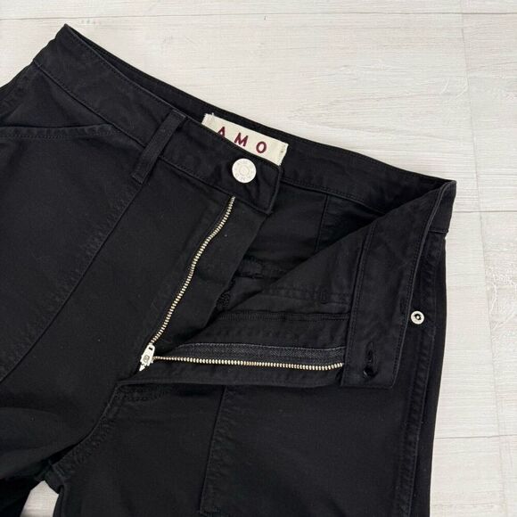 Anthropologie AMO Severine‎ Cargo High Rise Wide Leg Jeans Size 26 Black Relaxed - Picture 11 of 16